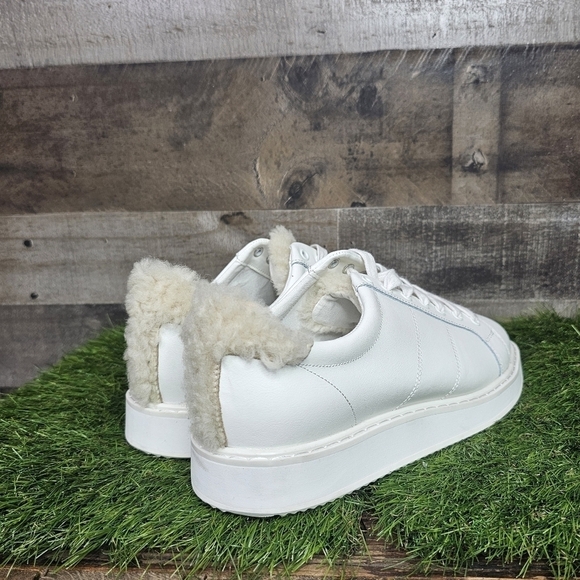 LAUREN RALPH LAUREN Angeline Leather Sneakers With Sherpa Size 11 - Picture 4 of 11
